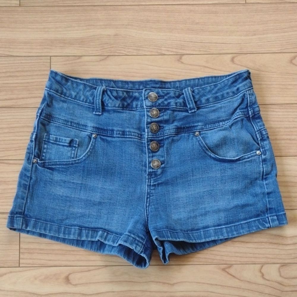 dELiA*s Skyler High Waisted Button Fly Denim Jean Shorts Size 9/10